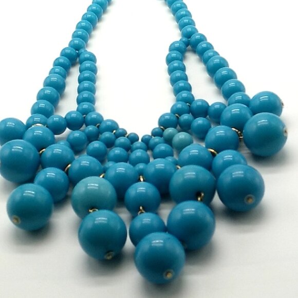 Erica Lyons Faux Turquoise Beaded Statement Necklace - Picture 6 of 12
